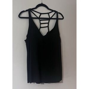 Women's Size‎ Large Aqua Green Black Tankini Swim Top